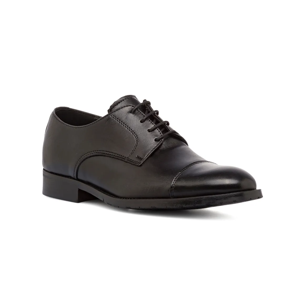 Stringate derby eleganti da uomo nere in pelle Primopiano