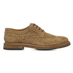 Stringate derby in pelle effetto scamosciato taupe da Uomo Primopiano