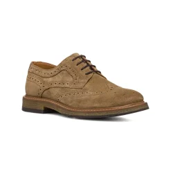 Stringate derby in pelle effetto scamosciato taupe da Uomo Primopiano