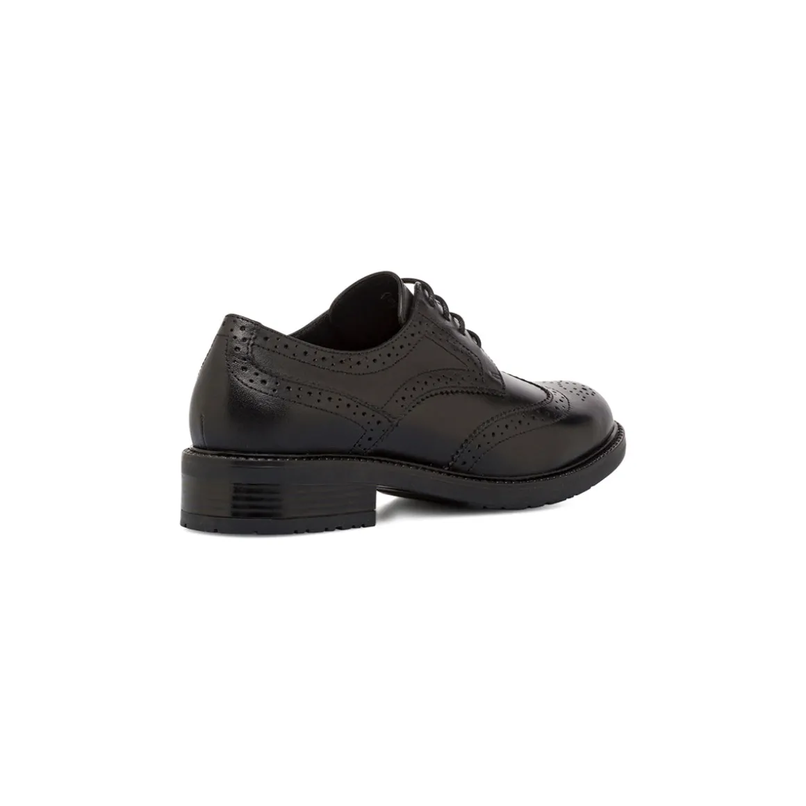 Stringate derby nere da Donna in pelle con dettaglio Brogue Primopiano