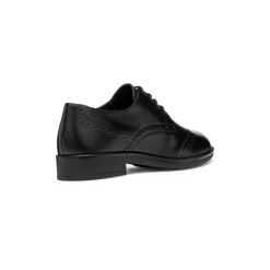 Stringate derby nere da Donna in pelle con suola traspirante Geox