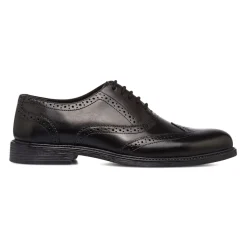 Stringate eleganti derby con dettagli brogue da uomo nere in pelle La Cuoieria