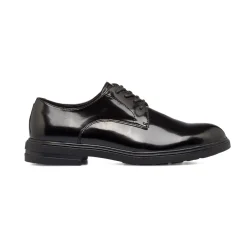 Stringate eleganti nere effetto vernice da uomo con allacciatura Derby Riflessi Urbani
