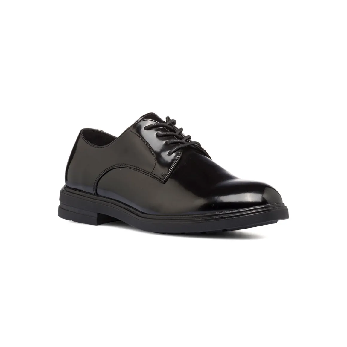 Stringate eleganti nere effetto vernice da uomo con allacciatura Derby Riflessi Urbani