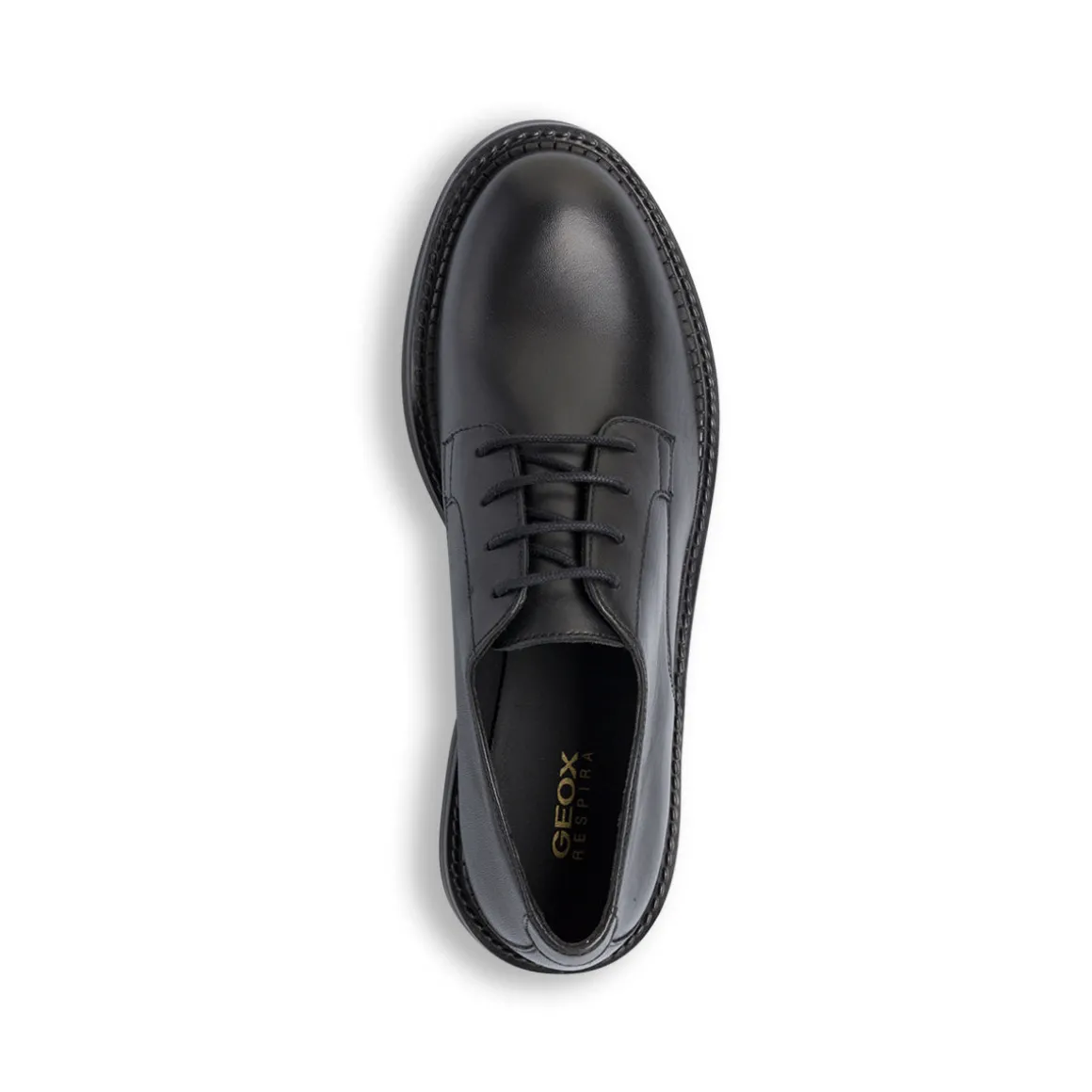 Stringate in pelle nere da Donna con suola traspirante Geox