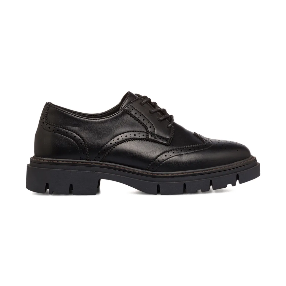 Stringate nere da donna con dettagli brogue e allacciatura derby Swish Jeans