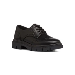 Stringate nere da donna con dettagli brogue e allacciatura derby Swish Jeans