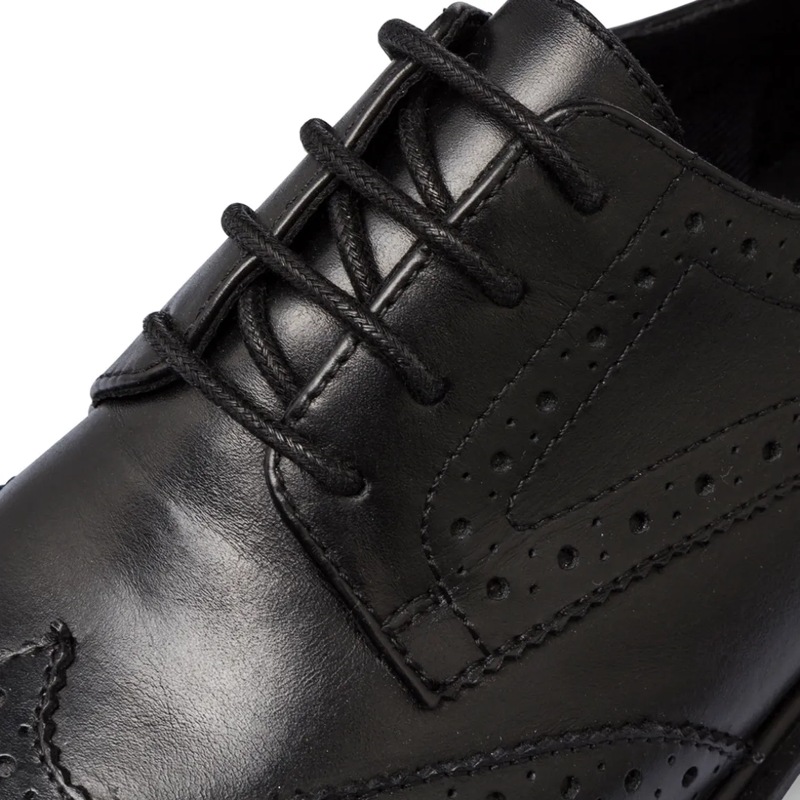 Stringate nere da donna con dettagli brogue e allacciatura derby Swish Jeans