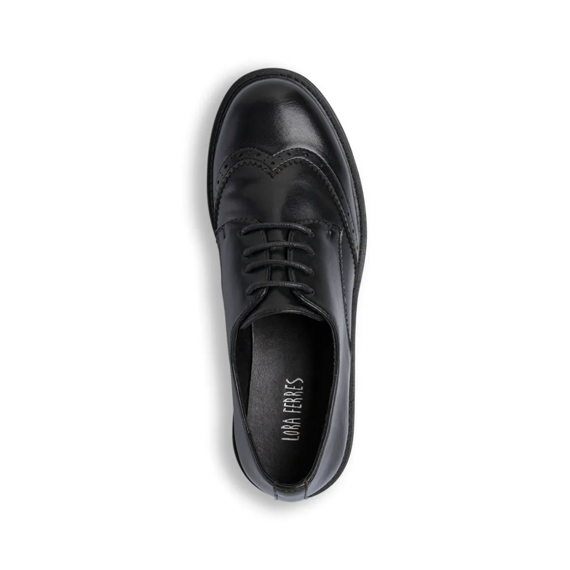 Stringate nere da Donna con dettaglio Brogue Lora Ferres