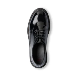 Stringate nere da donna effetto vernice con allacciatura derby Swish Jeans