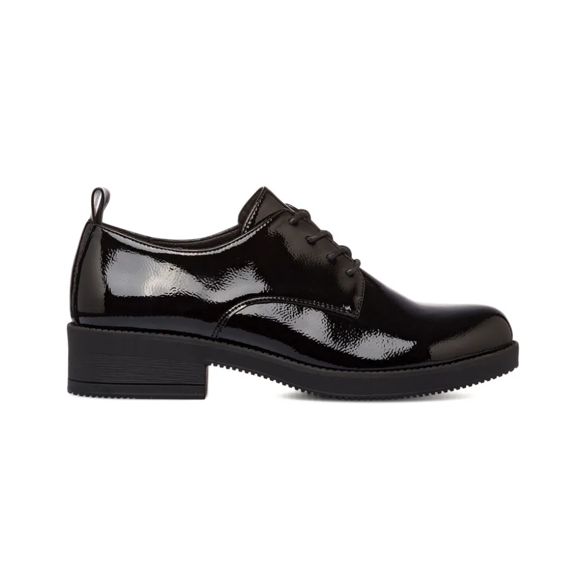 Stringate nere da donna effetto lucido e allacciatura derby Lora Ferres