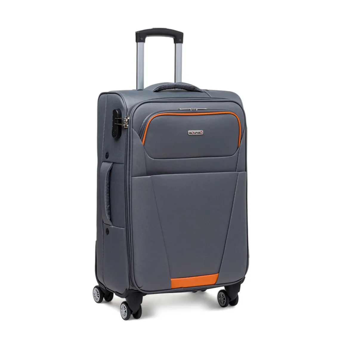 Trolley medio in tessuto grigio Govago