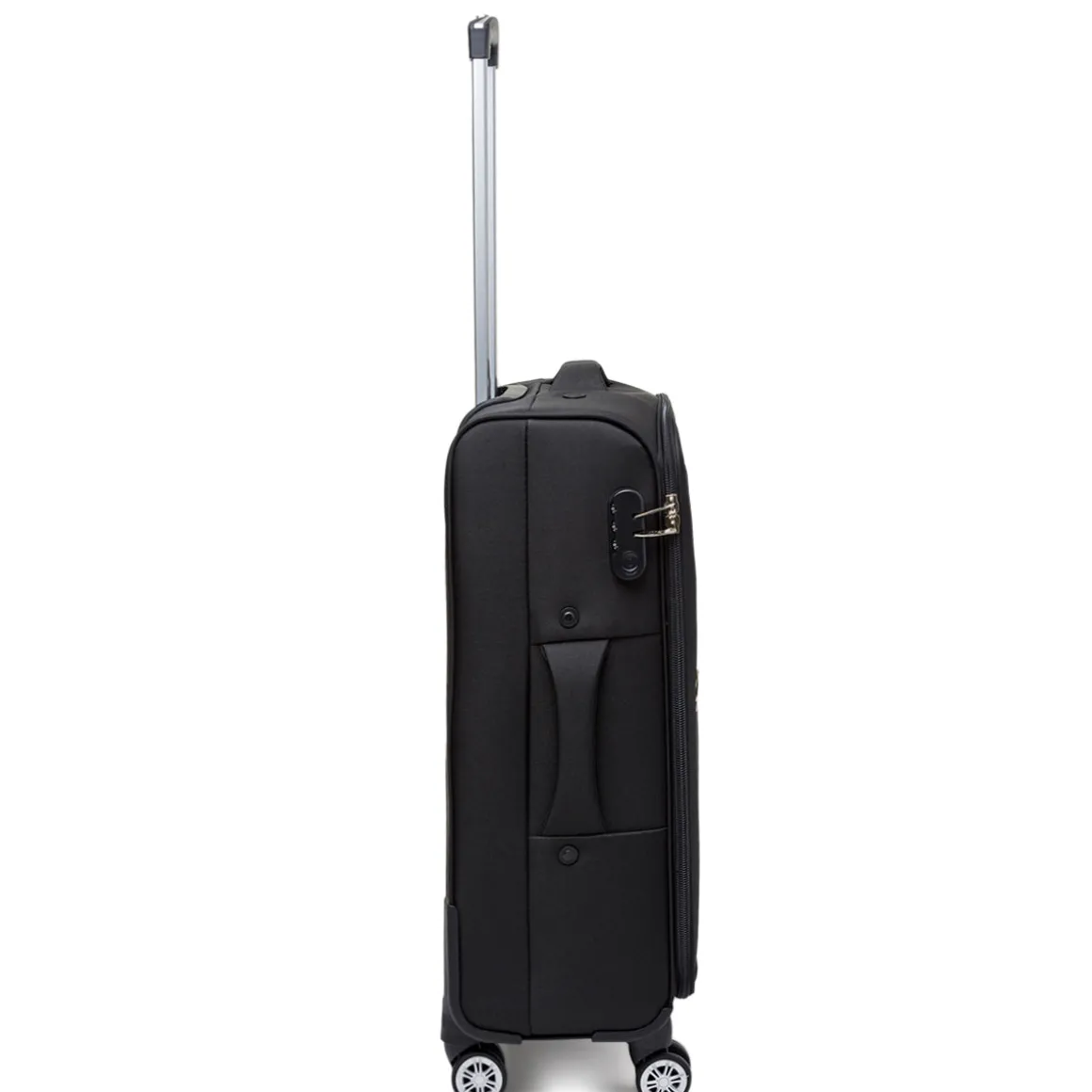 Trolley medio nero in tessuto Valigie Romeo Gigli