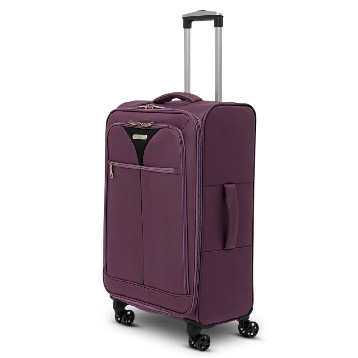 Trolley medio viola in tessuto Romeo Gigli