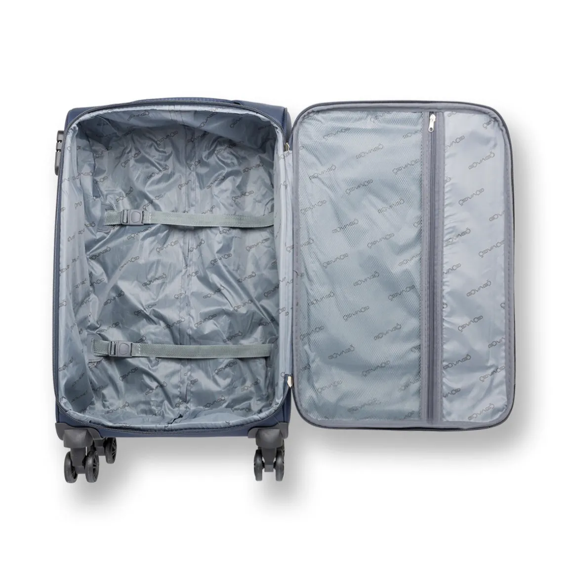 Trolley piccolo blu in tessuto Govago