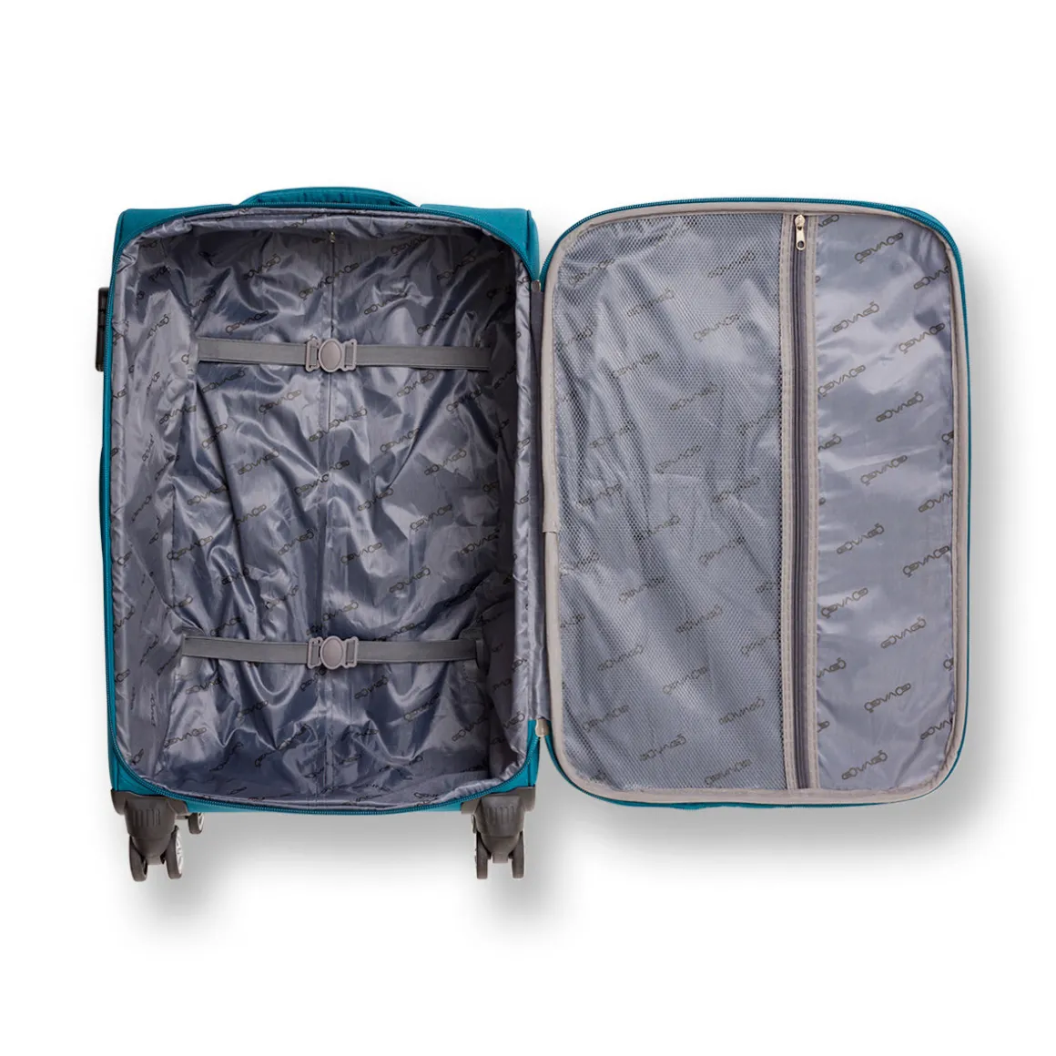 Trolley piccolo blu ottanio in tessuto Govago