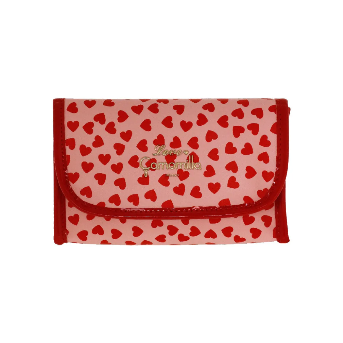 Trousse Rosa Cuori da Donna con specchio Camomilla Milano