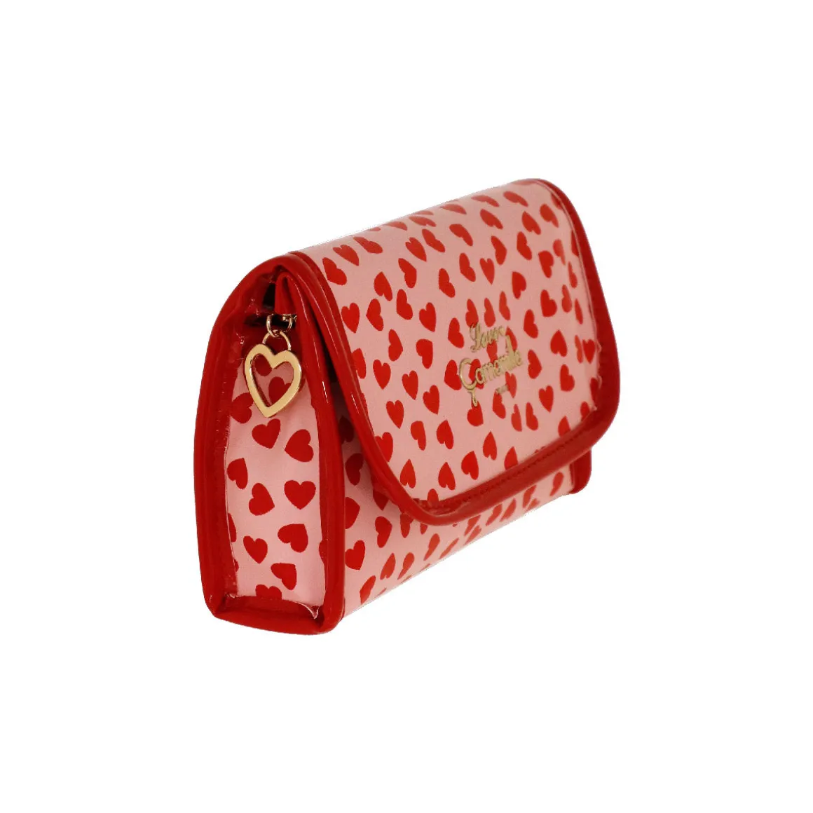 Trousse Rosa Cuori da Donna con specchio Camomilla Milano