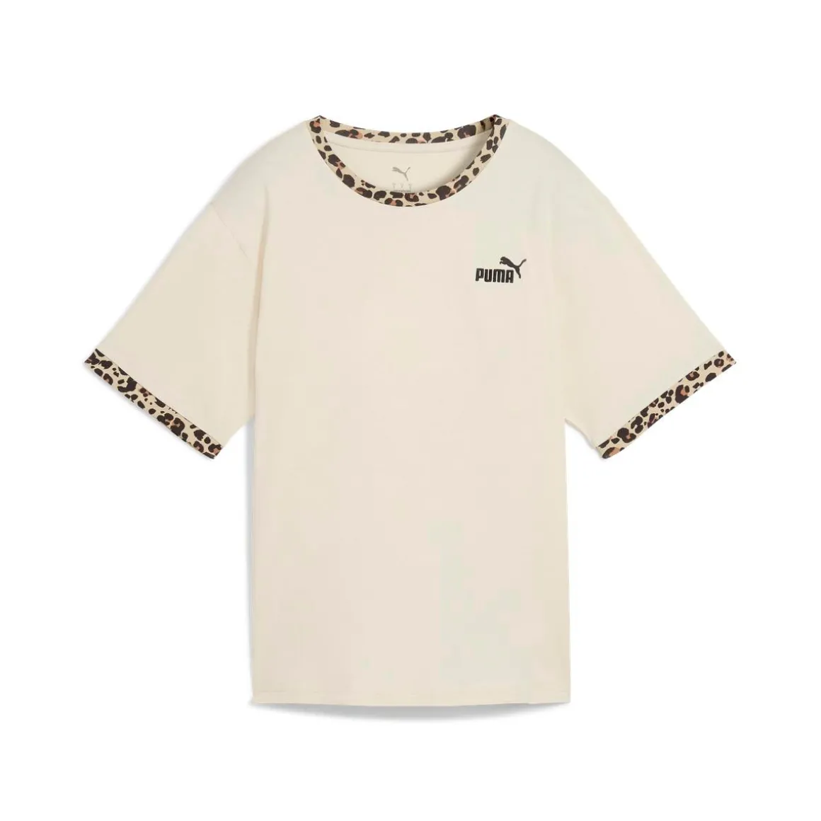 T-shirt beige da Donna con rifiniture leopardate ESS GRAPHIC Puma