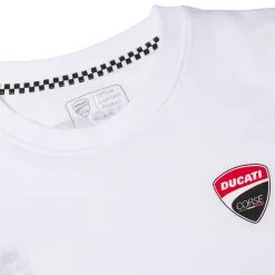T-shirt bianca da bambino e ragazzo Ducati Corse con stampa motocicletta