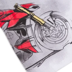 T-shirt bianca da bambino e ragazzo Ducati Corse con stampa motocicletta