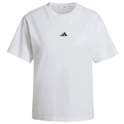 T-shirt bianca da Donna con logo minimale frontale adidas