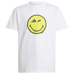 T-shirt bianca da Ragazzo con Smiley giallo adidas