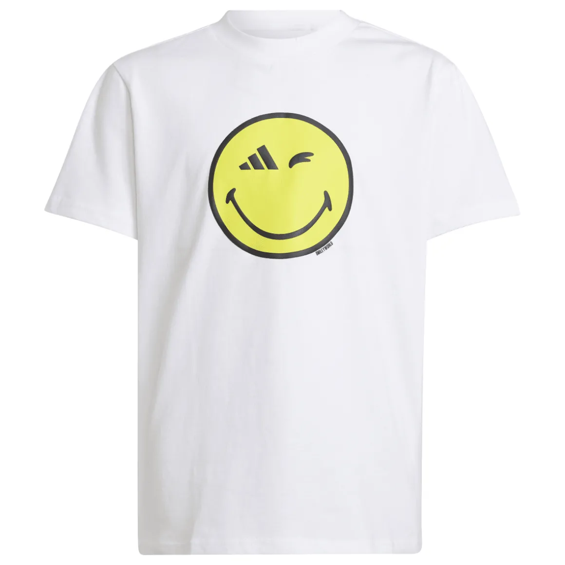 T-shirt bianca da Ragazzo con Smiley giallo adidas