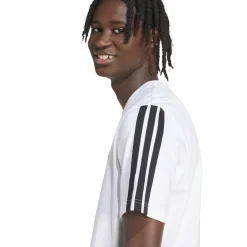 T-shirt bianca da Uomo adidas con bande laterali M 3S SJ T