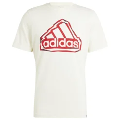 T-shirt bianca da uomo con logo rosso adidas Folded Badge Graphic