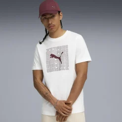 T-shirt bianca da Uomo con logo GRAPHIC Box Tee Puma