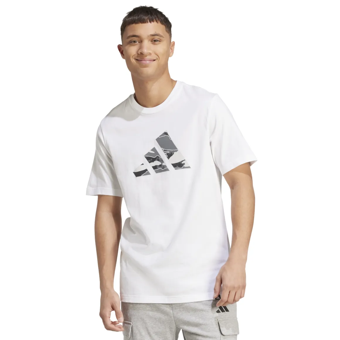 T-shirt bianca da Uomo con logo adidas M CAMO LOGO T