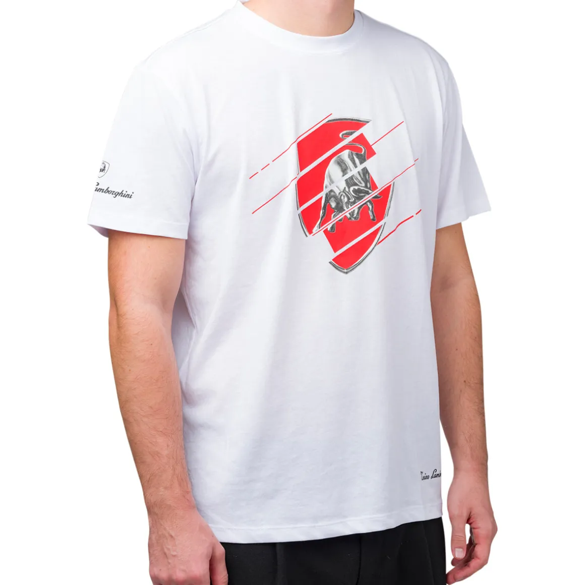 T-shirt bianca da uomo con logo Tonino Lamborghini