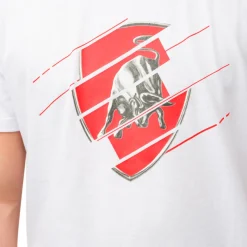 T-shirt bianca da uomo con logo Tonino Lamborghini