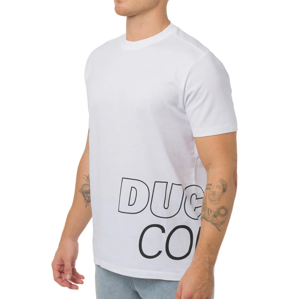 T-shirt bianca da Uomo con mega stampa Ducati Corse