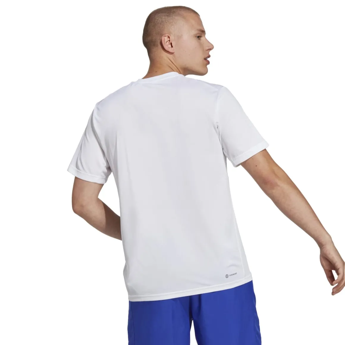 T-shirt bianca da uomo con logo nero adidas Essentials Training