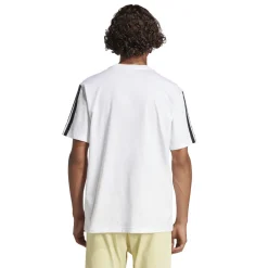T-shirt bianca da Uomo con bande laterali e logo frontale adidas