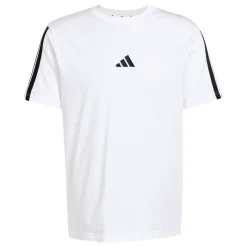 T-shirt bianca da Uomo con bande laterali e logo frontale adidas