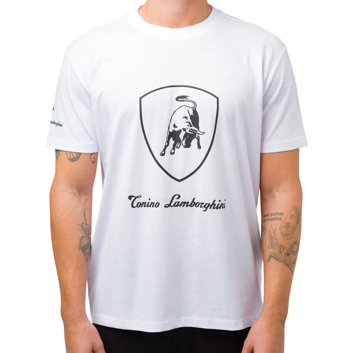 T-shirt bianca da uomo con logo Tonino Lamborghini