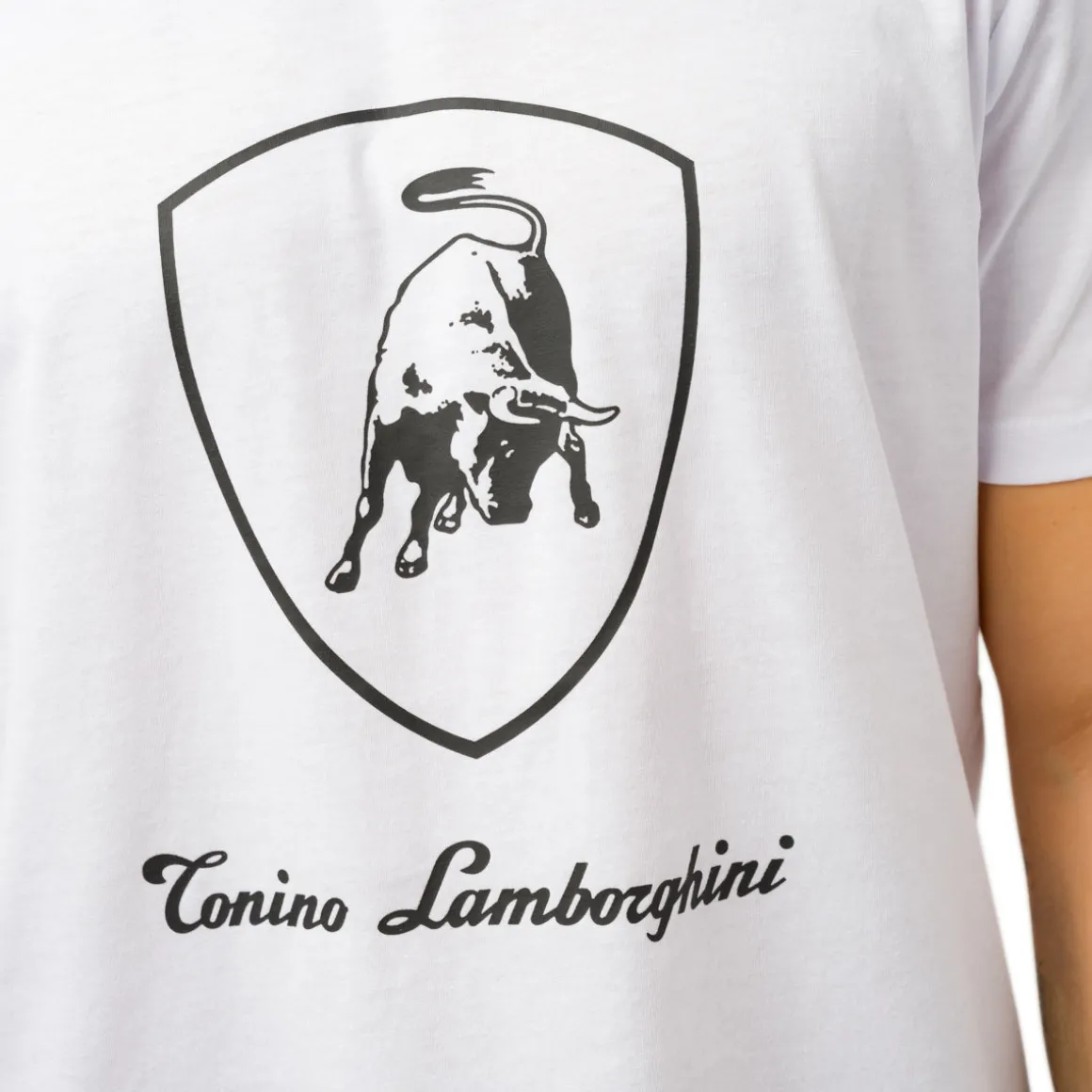 T-shirt bianca da uomo con logo Tonino Lamborghini