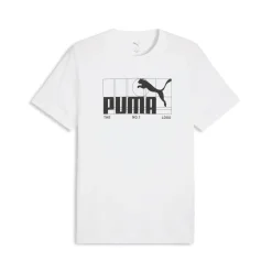 T-shirt bianca da Uomo con logo e grafica No.1 Puma