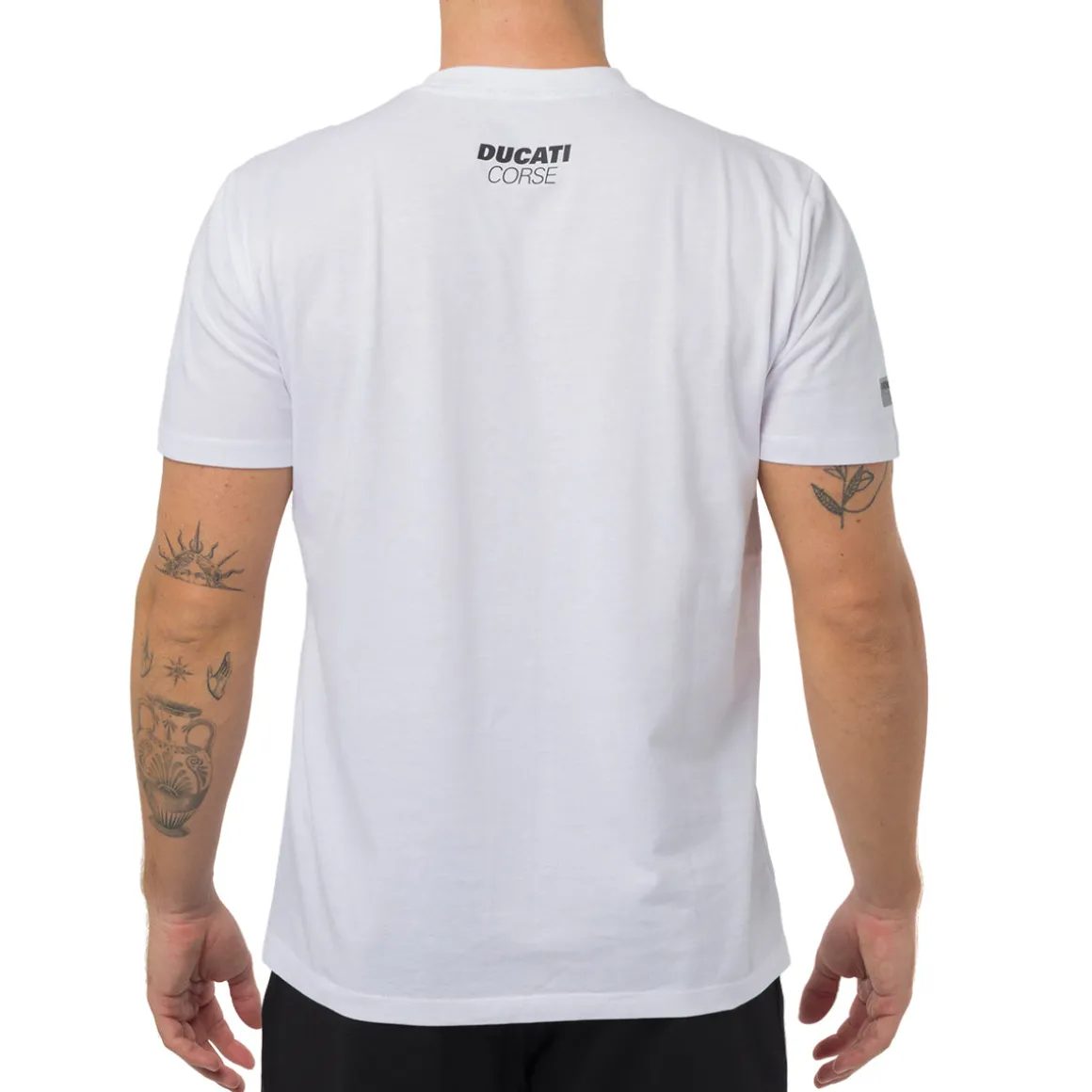 T-shirt bianca in cotone da Uomo con stampa Ducati Corse