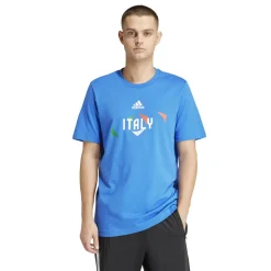 T-shirt blu da uomo adidas UEFA Euro 2024 Italy