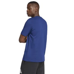 T-Shirt blu da Uomo con logo frontale stampato adidas