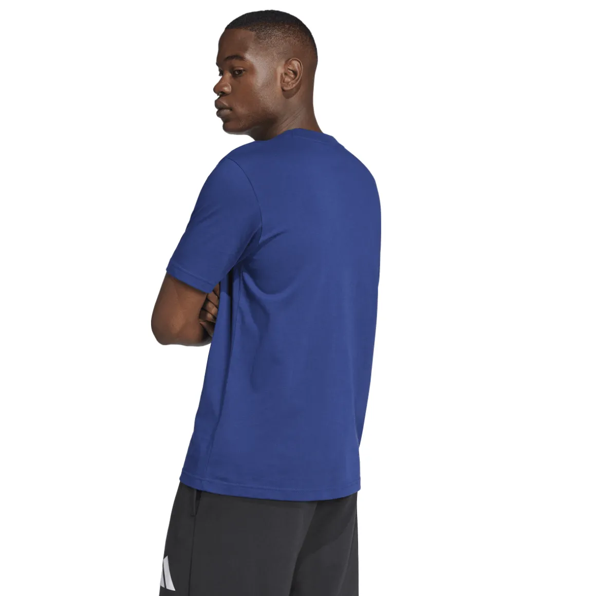 T-Shirt blu da Uomo con logo frontale stampato adidas