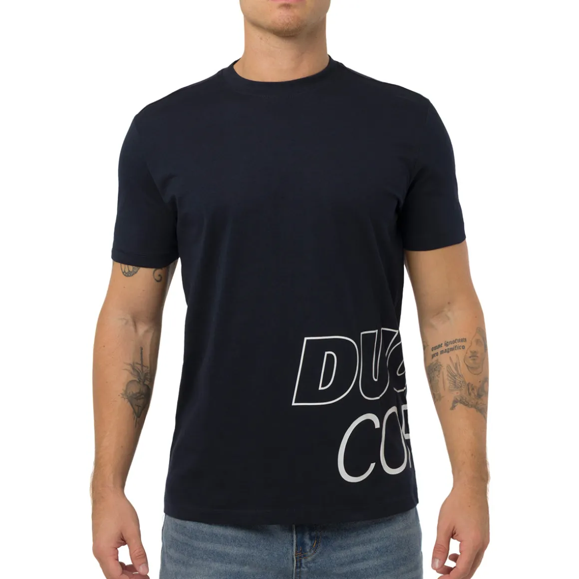 T-shirt blu da Uomo con mega stampa Ducati Corse