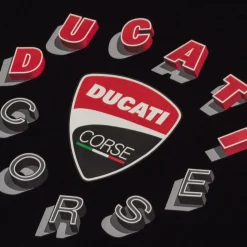 T-shirt da bambino nera con logo Ducati Corse