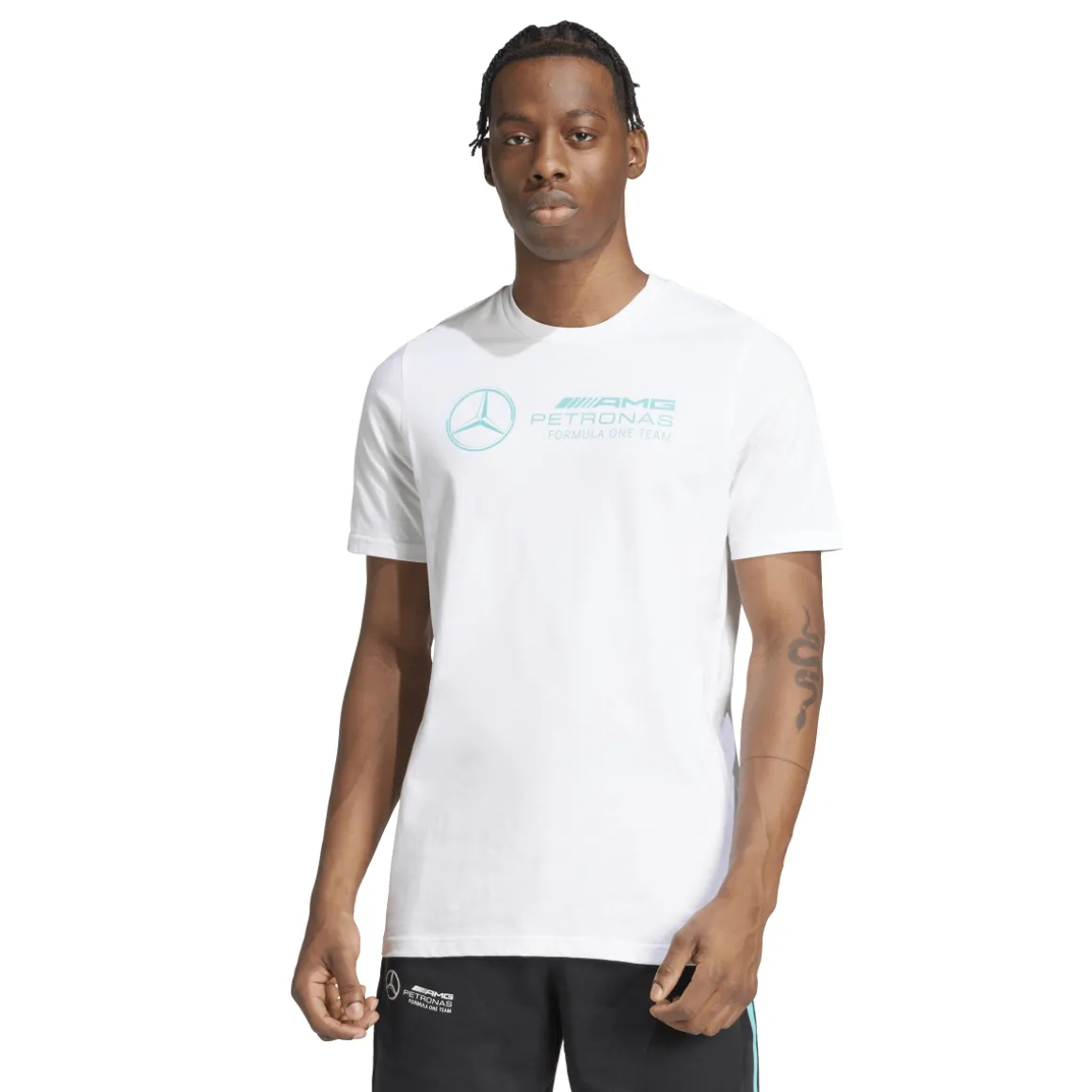 T-shirt da Uomo bianca con logo adidas x Mercedes-AMG Petronas F1 Team