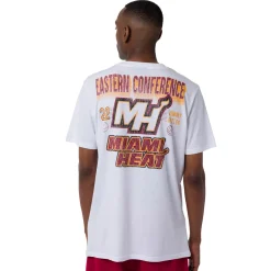 T-shirt da Uomo bianca in Cotone con stampa Miami Heat NBA