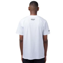 T-shirt da uomo bianca in cotone con logo Ducati Corse